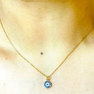 Evil eye pendant with gold chain